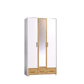 Айрис 444 (спальня) Шкаф для одежды и белья Белый-Дуб золотистый