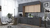 Набор кух.меб. (со столешницей) Split 2,4м без мойки Графит софт/Дуб ир-кий/ Дуб Бунратти
