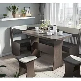 Кухонный угол "Титул-1" КМ.412 Дуб Венге, К/з Черный/Бежевый