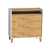 Айрис 455 (спальня) Комод Белый-Дуб золотистый