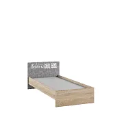 Кровать 0,9 Колибри Лофт (детская) Дуб сонома / Ателье светлое + Акрил белый