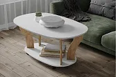 Журнальный стол Консул-3 белый/дуб крафт золотой
