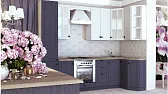Набор кух. меб. (со столешницей) Верона матов 1,2*2,2/918 Дуб ф.Бел/Дуб ф.Чернил/Бел/Мрамор итал. пр