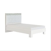 Кровать с мягкой спинкой 1,2 сп.Белла Рамух белый (Биокожа белая) мод № 1.1