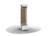 FEDERICA ШС-01 шкаф со стеклом Белый бриллиант/Дуб эвок