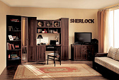 Sherlock 8 (гостиная) Шкаф для белья Орех шоколадный